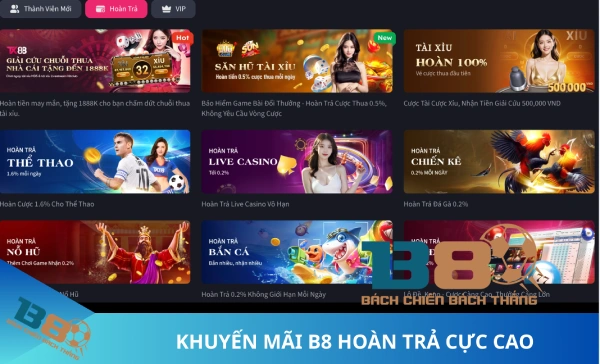 Khuyến mãi hoàn trả B8 
